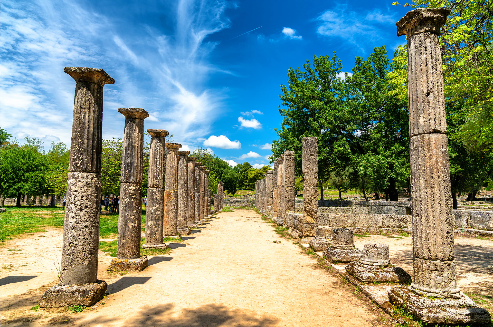 Stone ruins and foundations of Ancient Olympia, Peloponnese