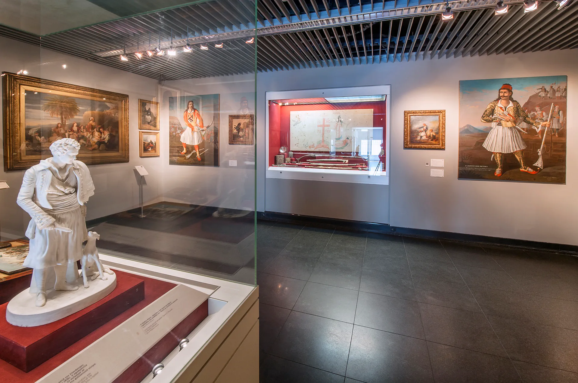 Artifacts from various Greek historical periods at Benaki Museum.