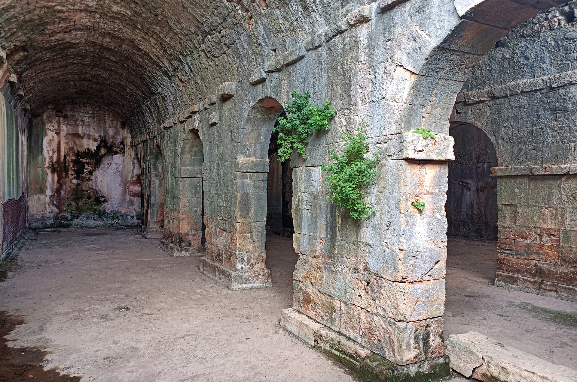 Ancient aqueduct at Aptera, Crete.