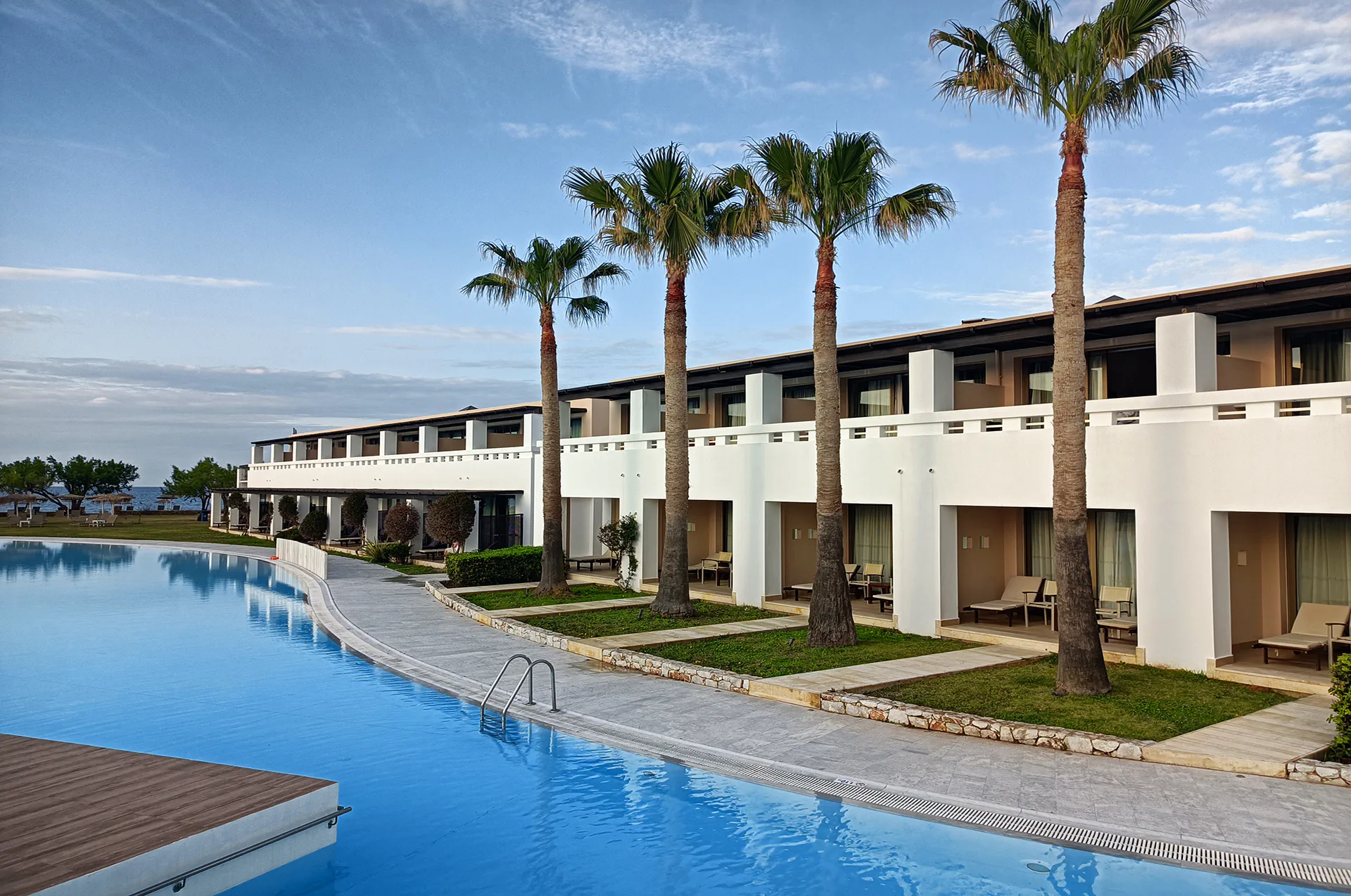 Swim-up room at Cavo Spada with private pool access in Crete.