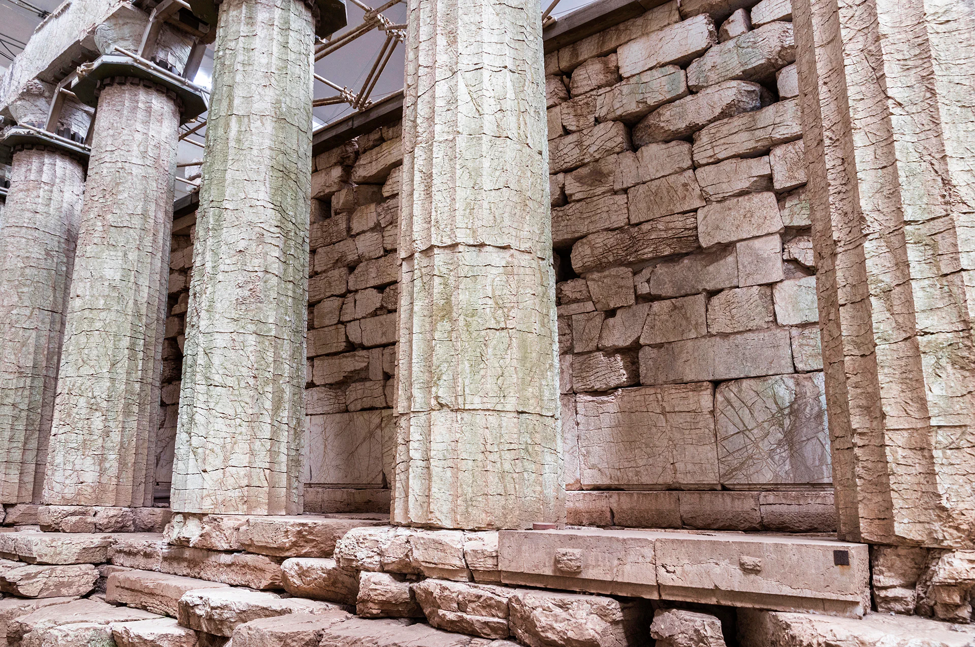 Doric columns of the Temple of Apollo Epicurius in Bassae