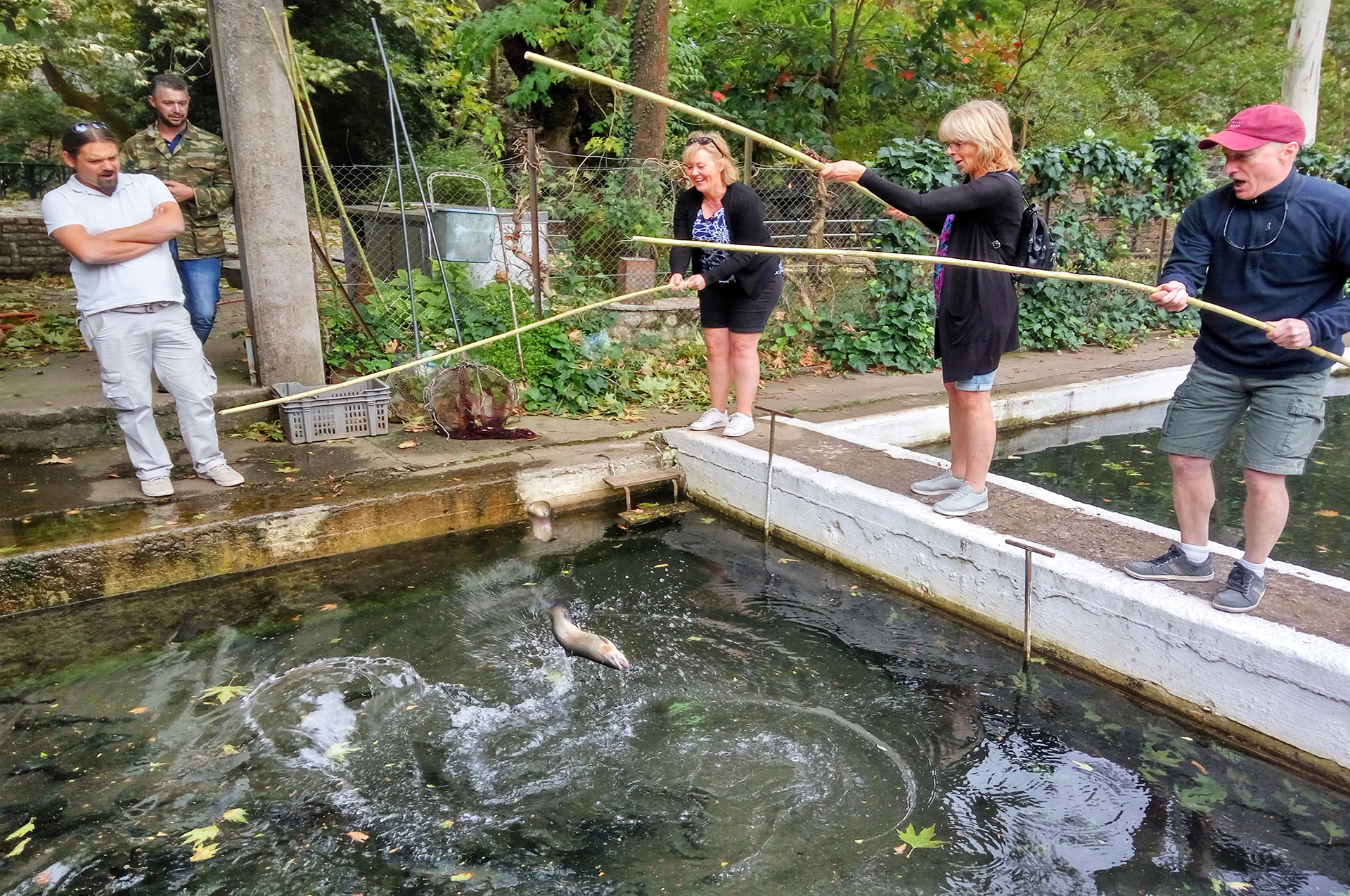 Freshwater trout farm in the village of Planitero.