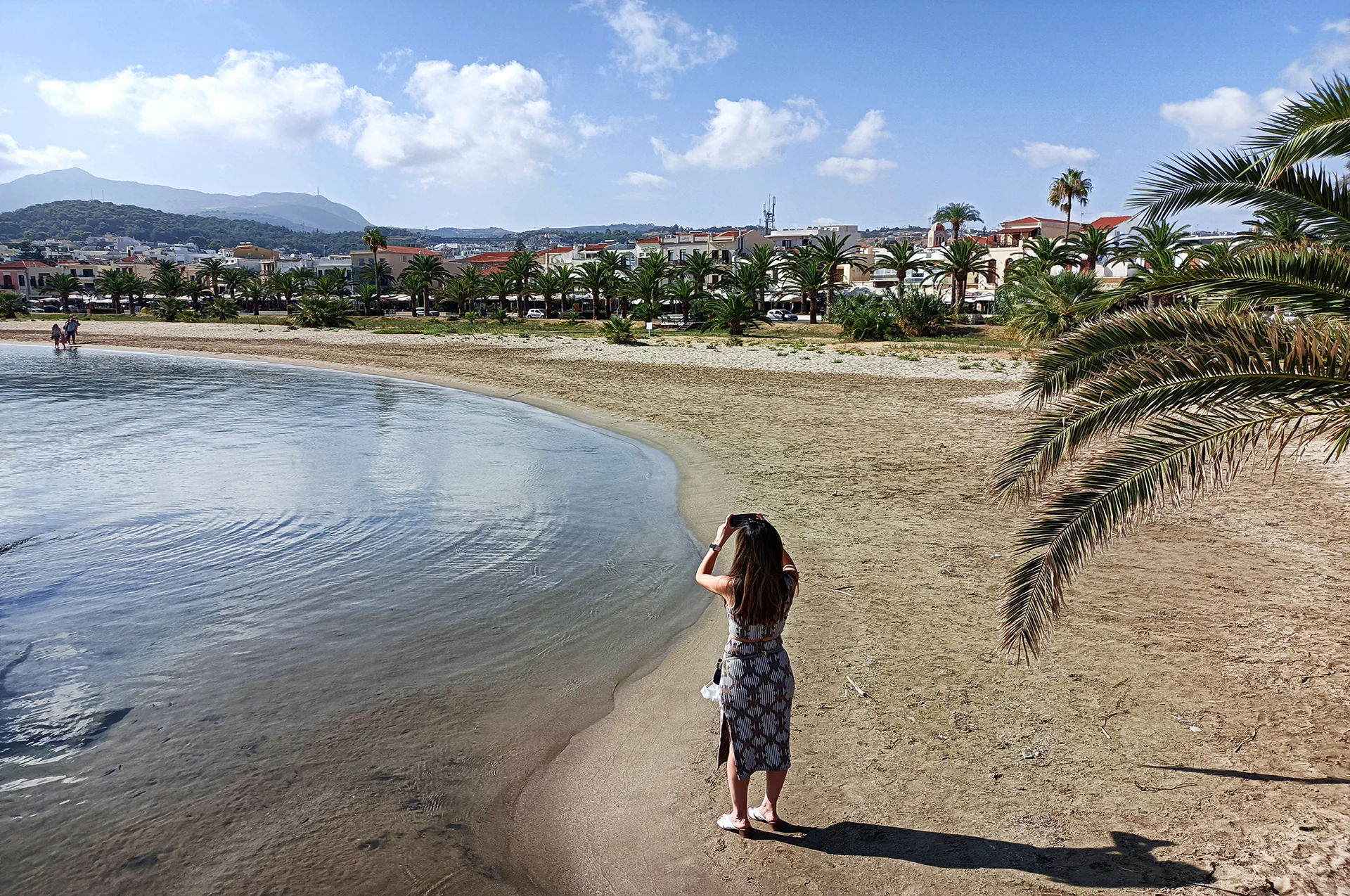 Clear turquoise waters at Rethymno Beach, Crete.