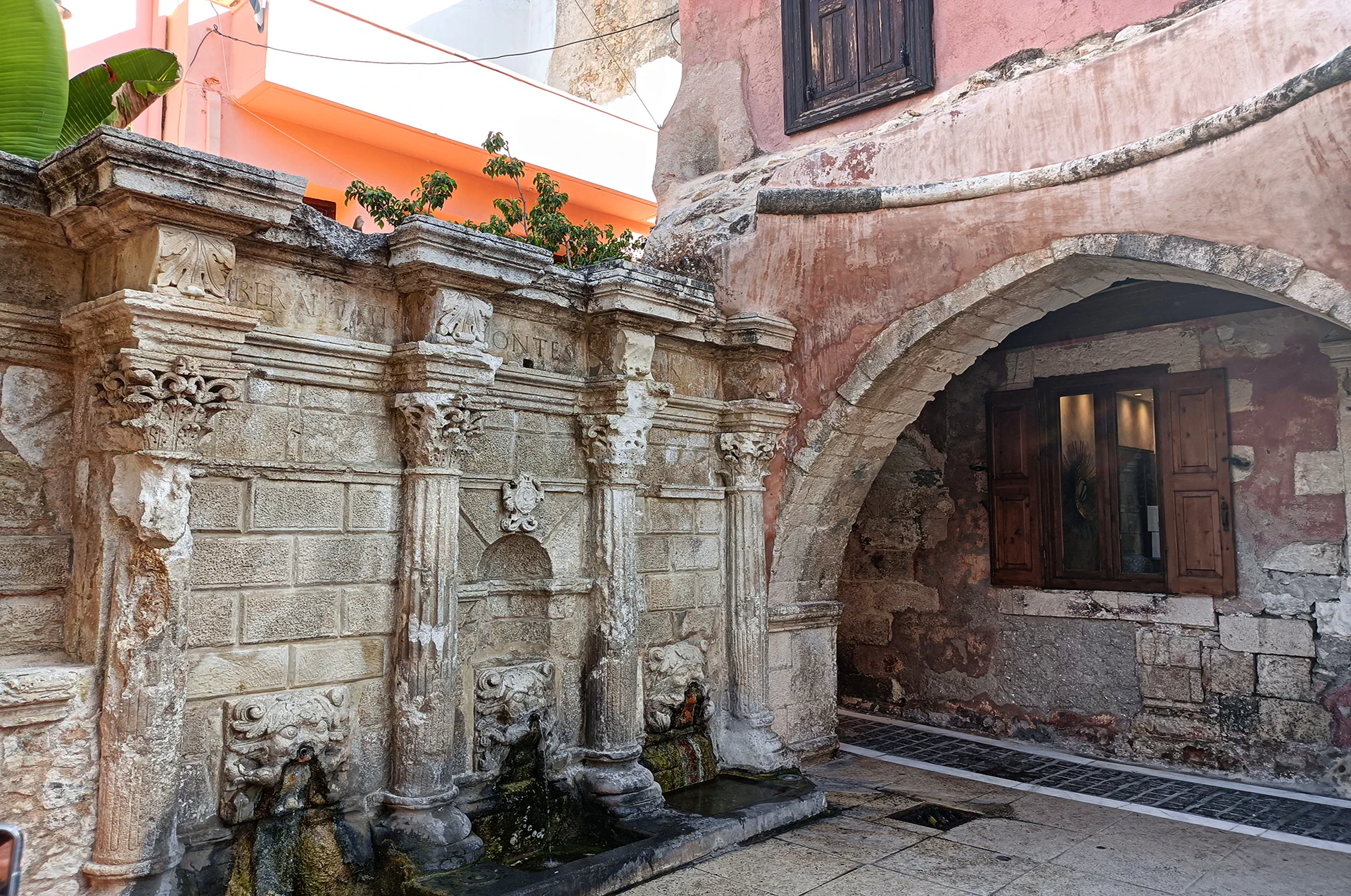 Rimondi Fountain in Rethymno Old Town, Crete.