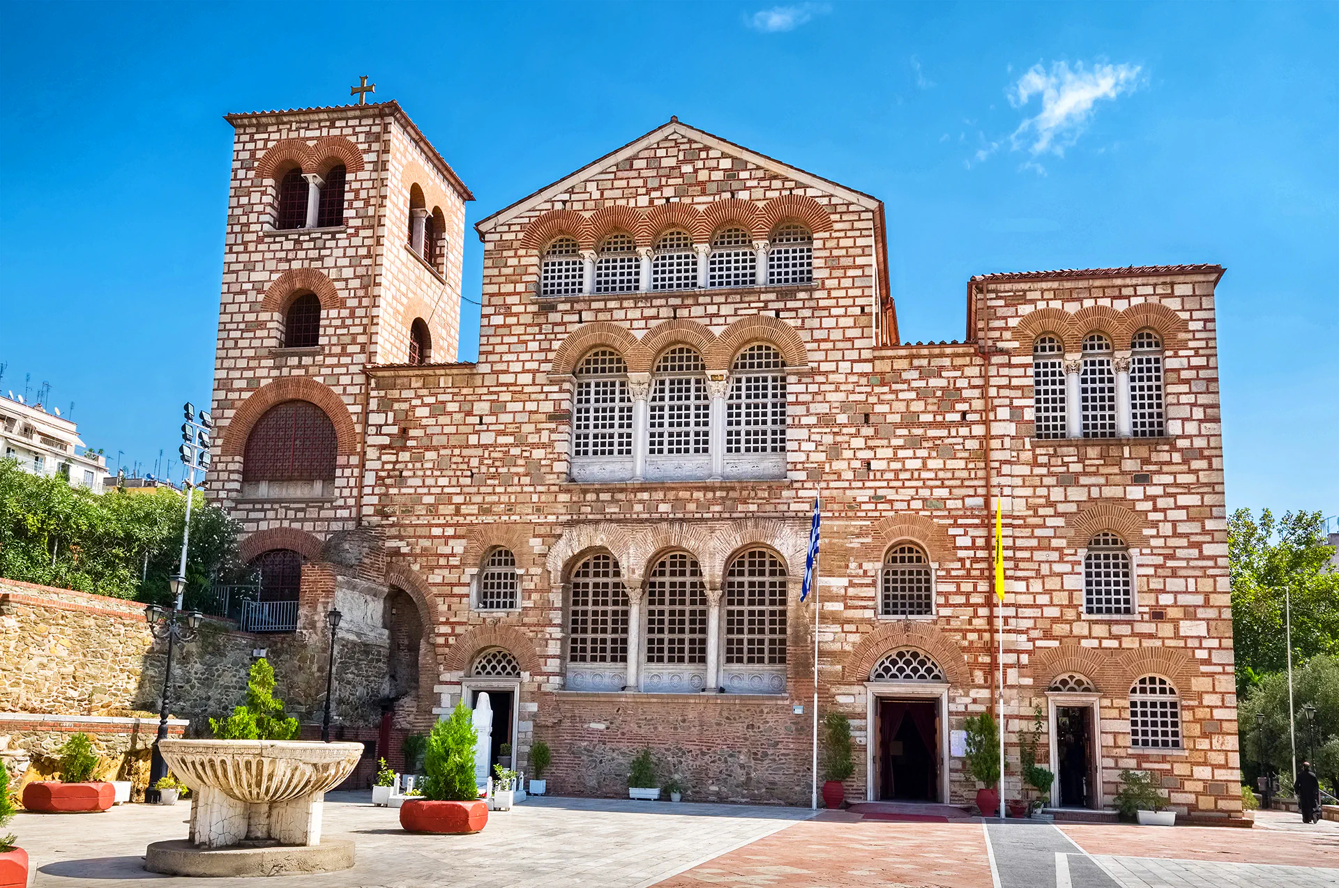 Exterior of the Holy Church of Saint Demetrius in Thessaloniki, Greece
