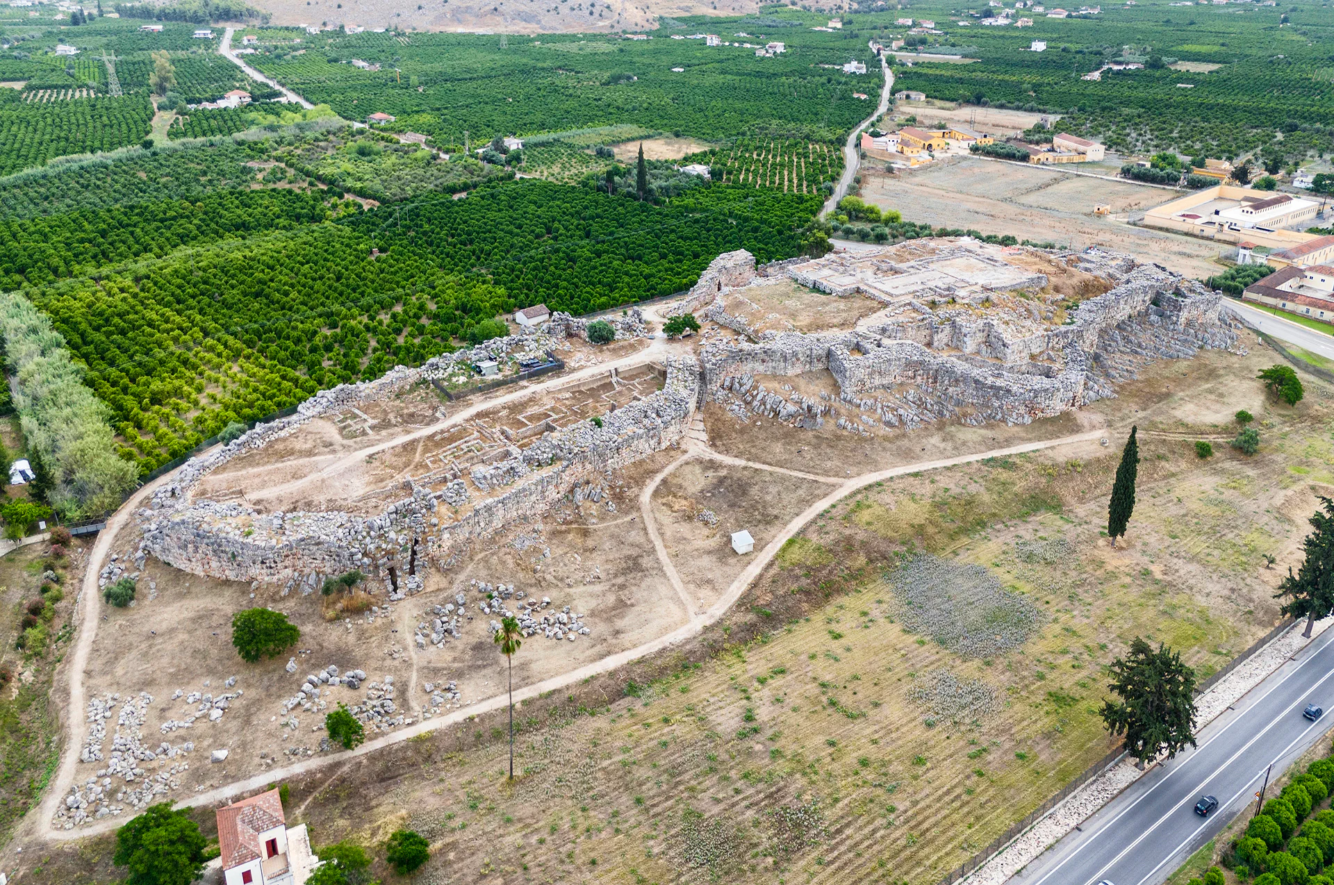 Ruins of the Mycenaean fortress at Tiryns, Argolis